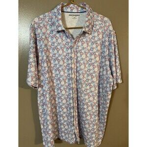 Johnston & Murphy Men’s Casual Button Down Shirt Red White And Blue XXL